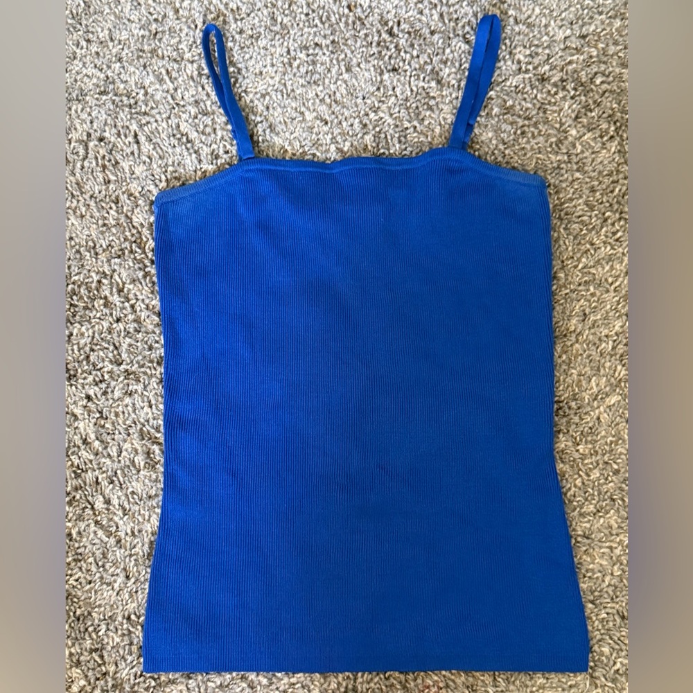 Vintage Express Blue Fitted knit silk Camisole Top - Picture 5 of 5